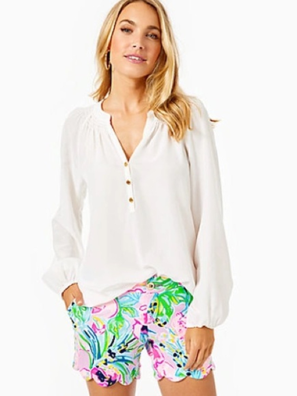 Lilly Pulitzer Silk Elsa Top - Resort White - Size Small NWT